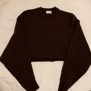 WILFRED KNIT SWEATER CROPPED (BROWN) SMALL